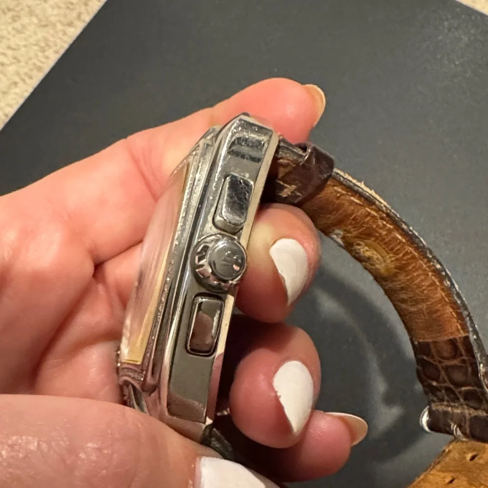 Aqua Master Luxurious Men’s Watch with Brown Leather Strap